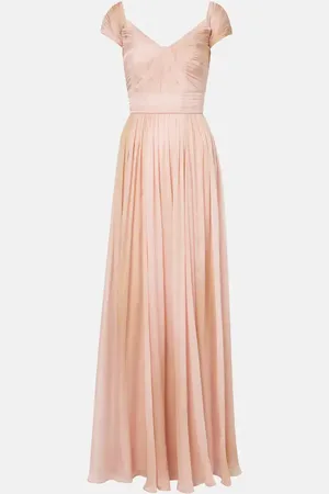 Elie saab Gathered silk chiffon gown