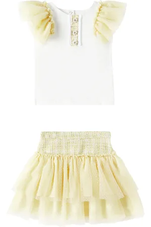 PATACHOU Ruffled cotton-blend top and skirt set