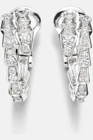 Bvlgari Serpenti Viper 18kt white gold hoop earrings with diamonds