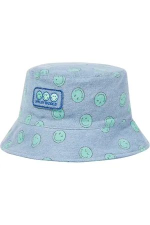 The New Society Smiley denim bucket hat