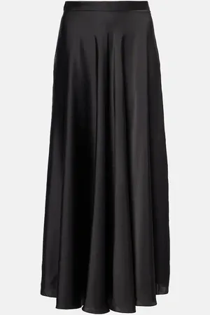 Balenciaga Asymmetric satin midi skirt