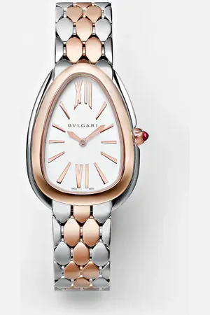 Bvlgari Serpenti Seduttori 33mm 18kt and stainless steel watch with rubellite