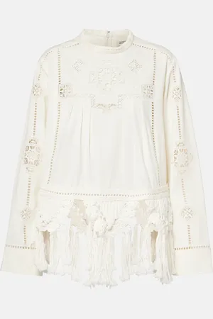 Isabel Marant Severine macramÃ© cotton top