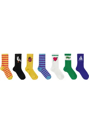 Mini Rodini Seagull set of 7 pairs of cotton-blend socks