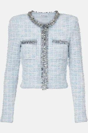 Self-Portrait Sequined checked cardigan