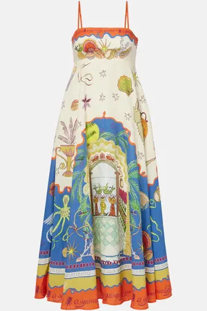 ALÉMAIS AlÃ©mais Surrealist linen maxi dress