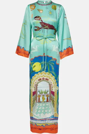 ALÉMAIS AlÃ©mais Surrealist silk midi dress