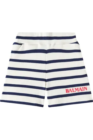 Balmain Striped cotton-blend jersey shorts