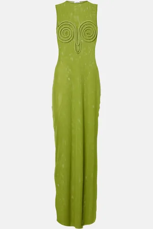 Jean Paul Gaultier AppliquÃ© mesh maxi dress