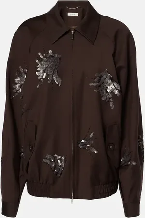JACQUES WEI Floral embroidered bomber jacket