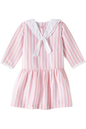 La Coqueta Aranda striped cotton and linen dress