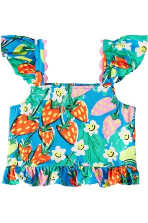 Stella McCartney Printed shirred top and shorts set