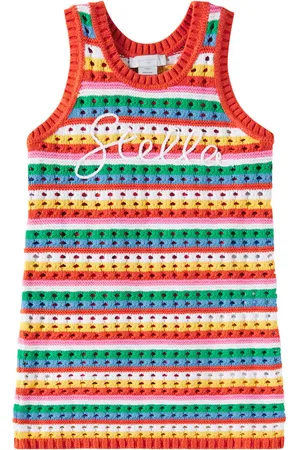 Stella McCartney Striped embroidered cotton dress