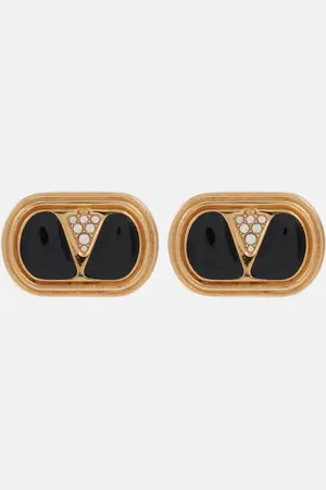 VALENTINO Ovalette embellished earrings