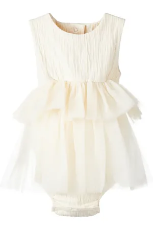 Donsje Baby Aamina tulle-trimmed jersey onesie