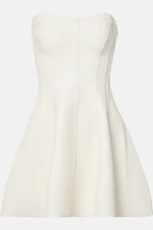 Norma Kamali Grace floral-appliquÃ© faux leather minidress