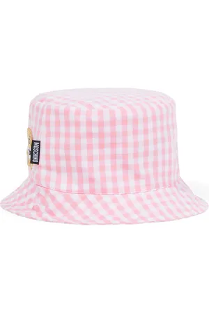 Moschino Teddy Bear embroidered checked bucket hat
