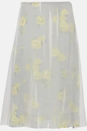 Acne Studios Floral mesh midi skirt