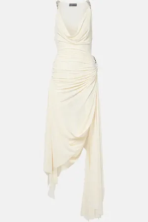 DAVID KOMA Embellished draped midi dress