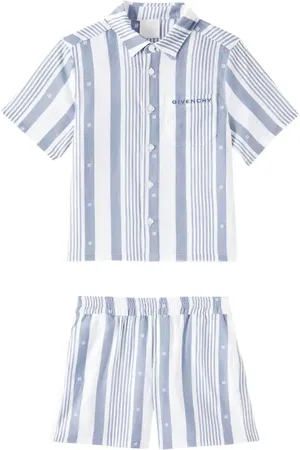 Givenchy Striped linen-blend shirt and shorts set