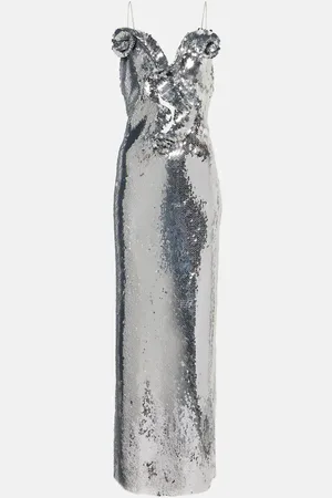 MAGDA BUTRYM Sequined floral-appliquÃ© gown