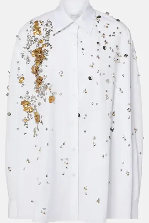 DRIES VAN NOTEN Embellished cotton poplin shirt