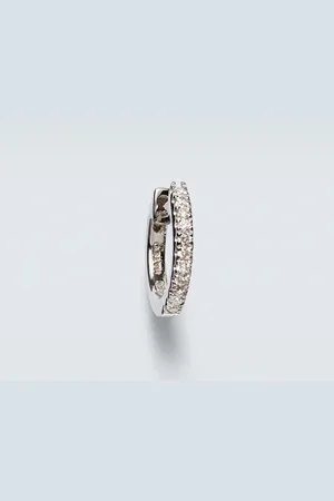 Mateo 14kt white gold single earring with diamonds