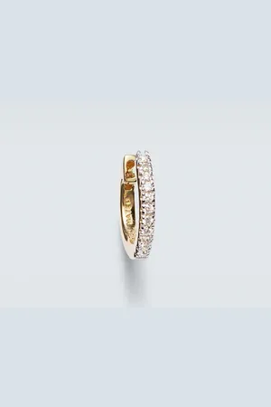 Mateo 14kt single hoop earring with diamonds