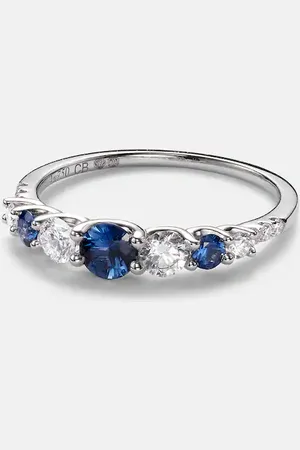 BUCHERER FINE JEWELLERY Classics 18kt white gold ring with sapphires and diamonds