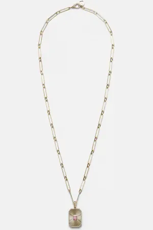 Shay Radiant Deco 18kt pendant necklace with sapphire and diamonds