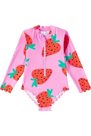Stella McCartney Printed scalloped rashguard swimsuit