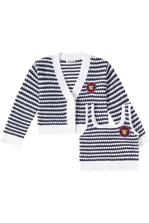 Moschino Striped cotton top and cardigan set
