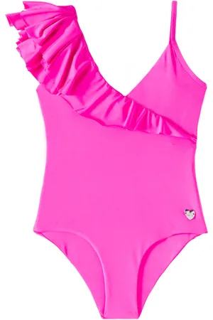 MONNALISA Asymmetric ruffled swimsuit