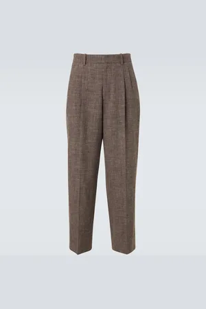 The Row Silas silk, linen, and wool straight pants