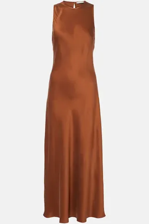 ASCENO Valencia silk charmeuse slip dress