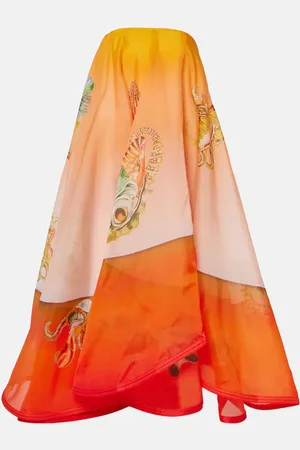 ALÉMAIS AlÃ©mais Neptuna printed asymmetric silk gown