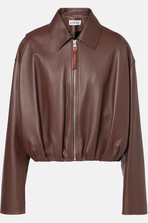 Loewe Gathered leather jacket