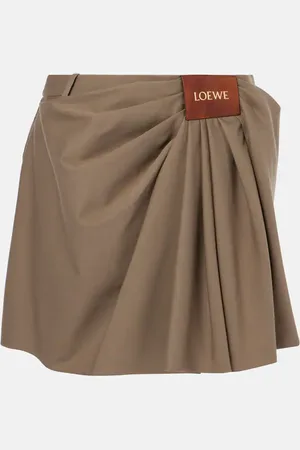 Loewe Draped cotton and silk miniskirt