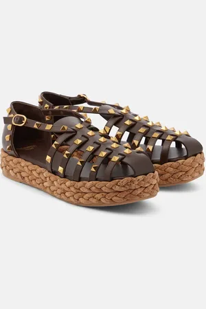 VALENTINO GARAVANI Rockstud leather espadrilles