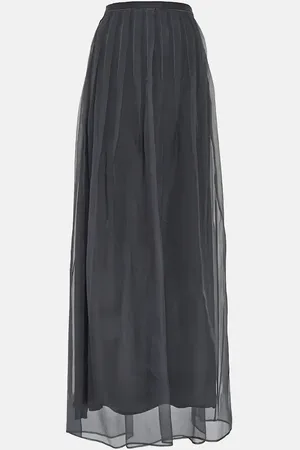 Brunello Cucinelli Pleated silk chiffon maxi skirt