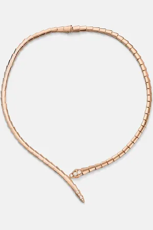 Bvlgari Serpenti Viper 18kt rose necklace with diamonds