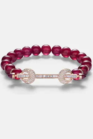 Ananya Chakra 18kt rose gold bracelet with diamonds and rubies