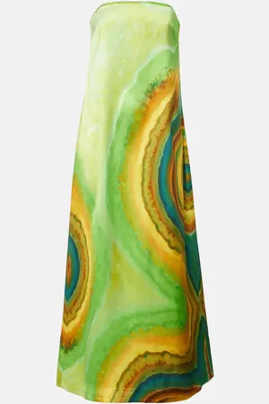 ALÉMAIS AlÃ©mais Iris printed strapless maxi dress