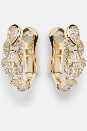 Shay Serpentine 18kt hoop earrings with diamonds
