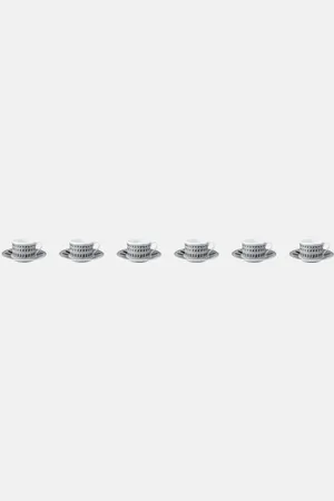 FORNASETTI Architettura set of 6 teacups and saucers