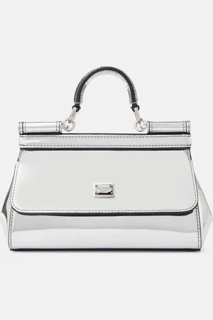 Dolce & Gabbana Sicily Small mirrored leather tote bag
