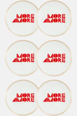 BITOSSI More Amore set of 6 porcelain dessert plates