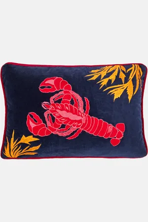 Les-Ottomans Rock lobster embroidered cushion