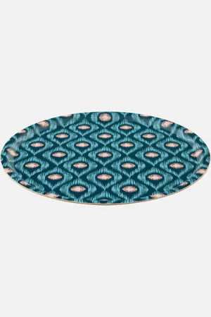Les-Ottomans Ikat wooden tray