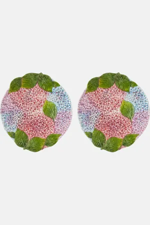 Les-Ottomans Ortensie set of 2 ceramic dinner plates